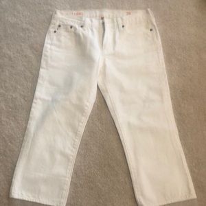 J Crew White Cropped Jeans